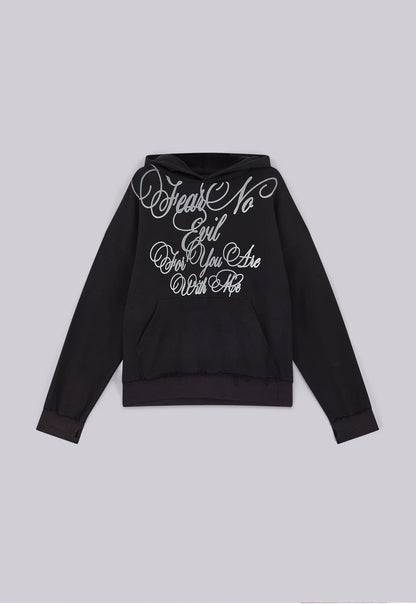 Letter Hoodie - Black