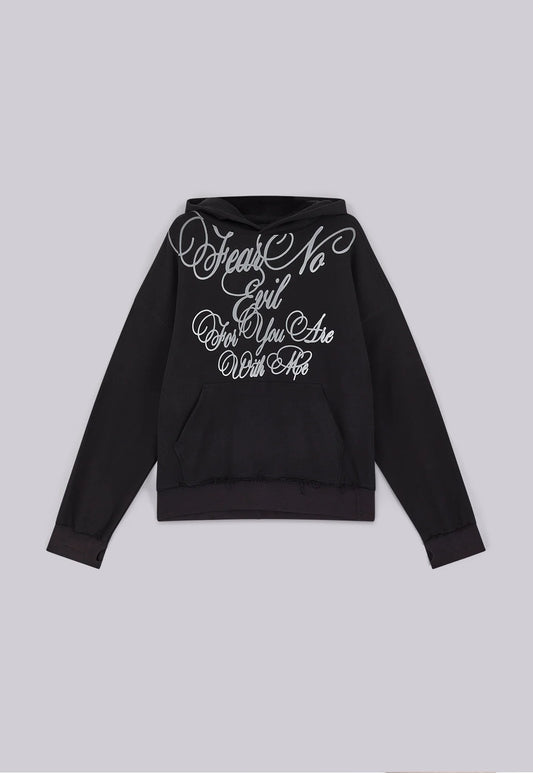 Letter Hoodie - Black
