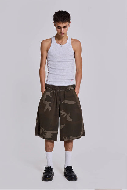 Baggy Sweat Shorts - Camo