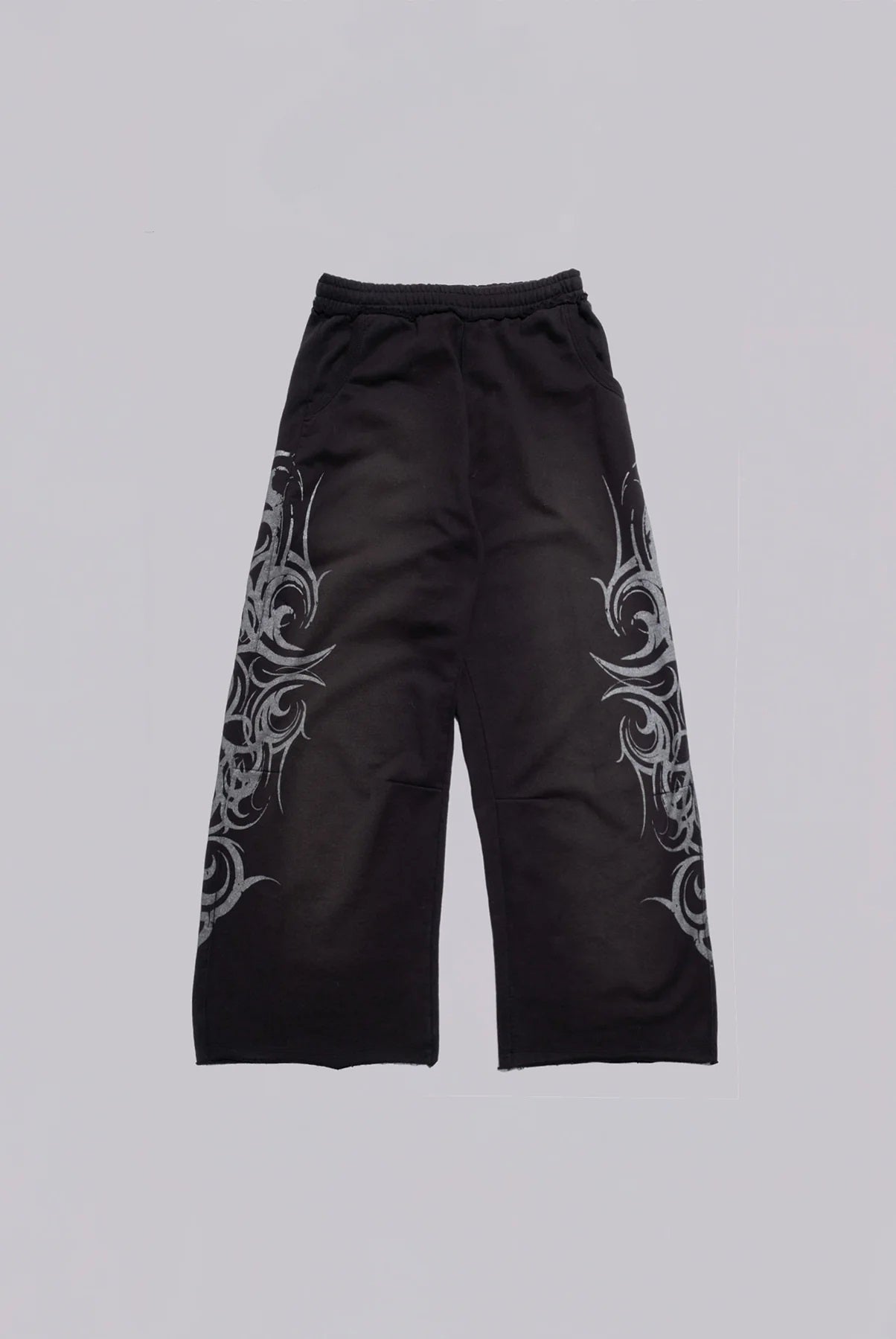 Baggy Tattoo Sweat Pants - Black