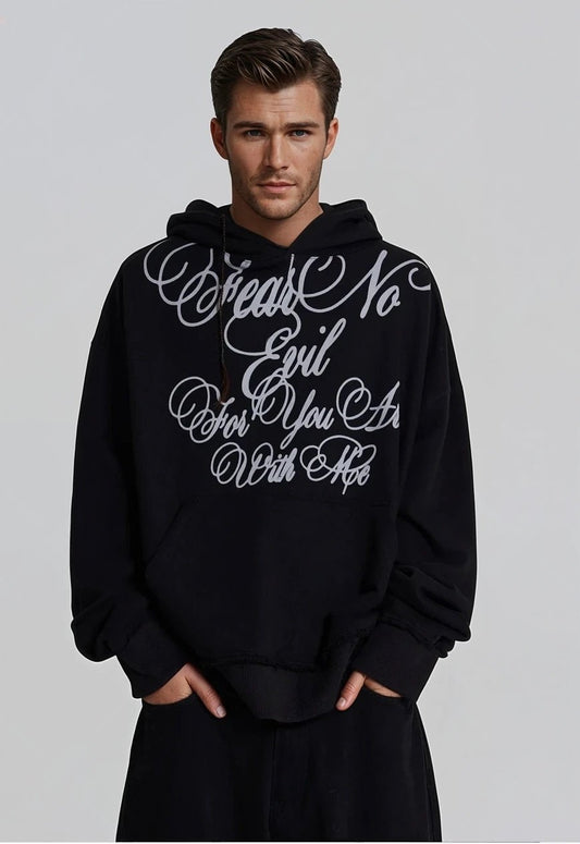 Letter Hoodie - Black